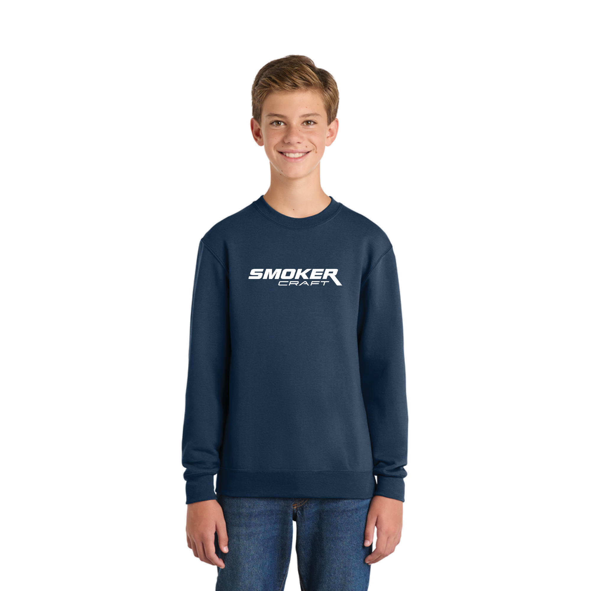 Youth Smoker Craft Logo Crewneck Sweatshirt - Navy
