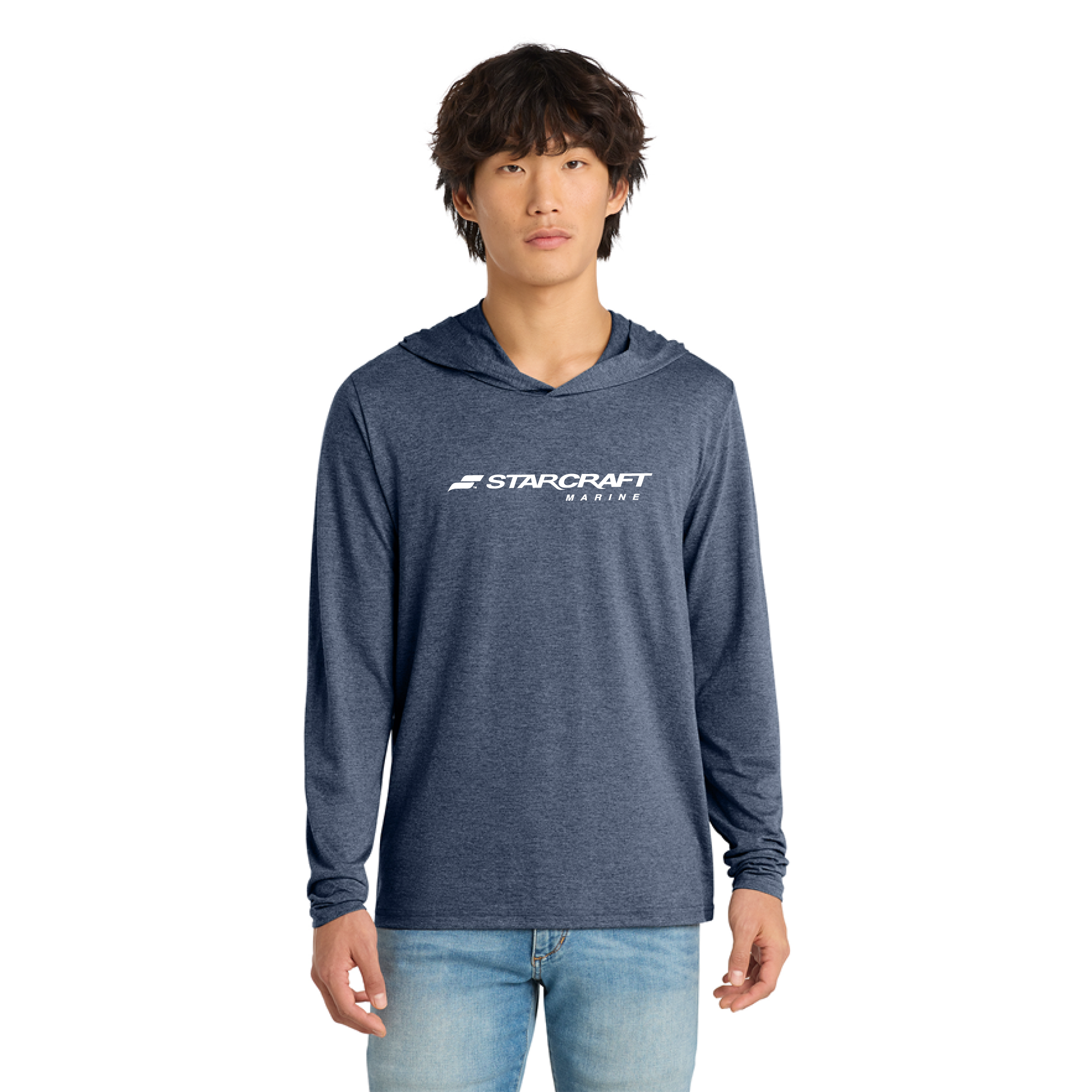 Starcraft Logo Tri Hooded Long Sleeve - Navy Frost