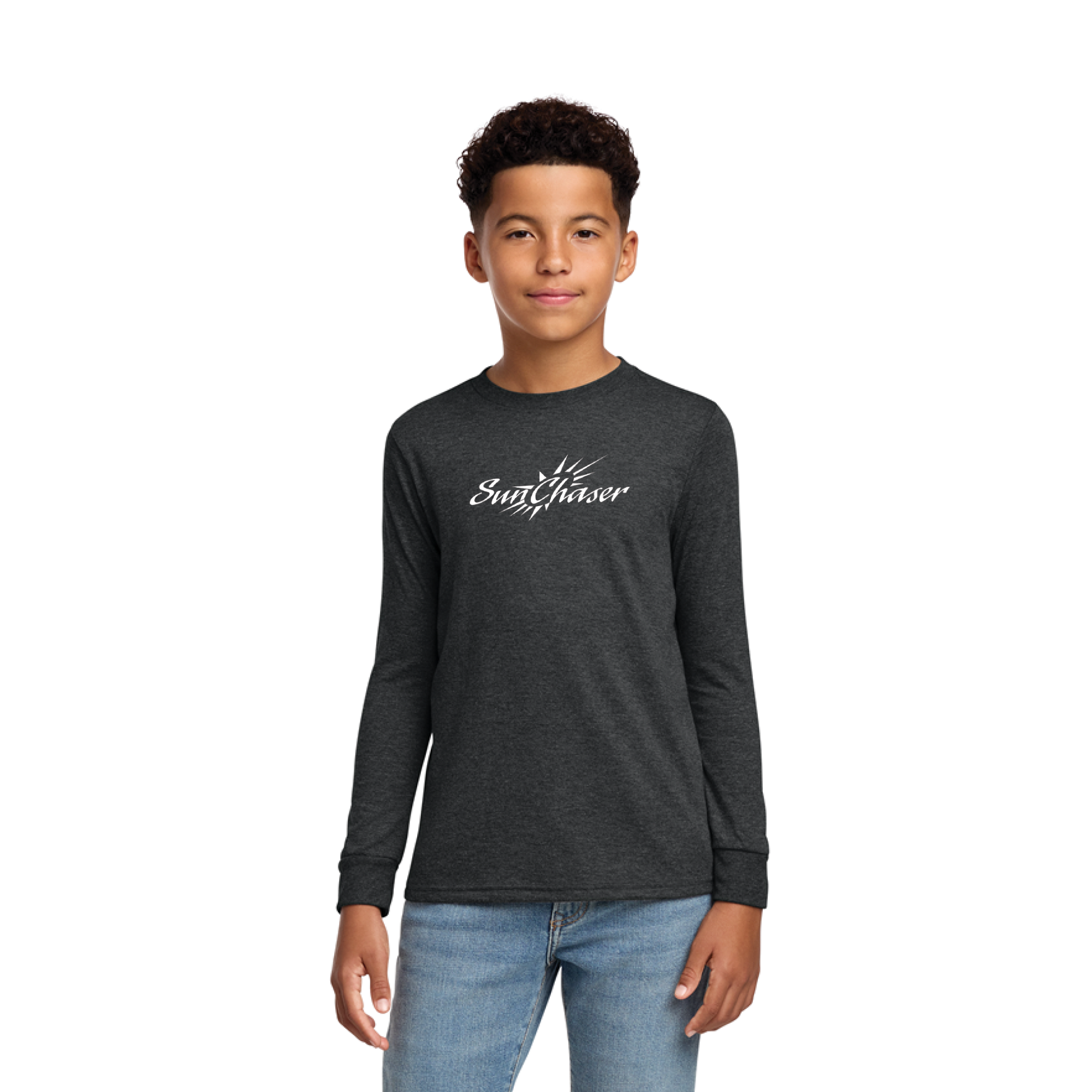 Youth Sunchaser Logo Tri Long Sleeve - Black Frost