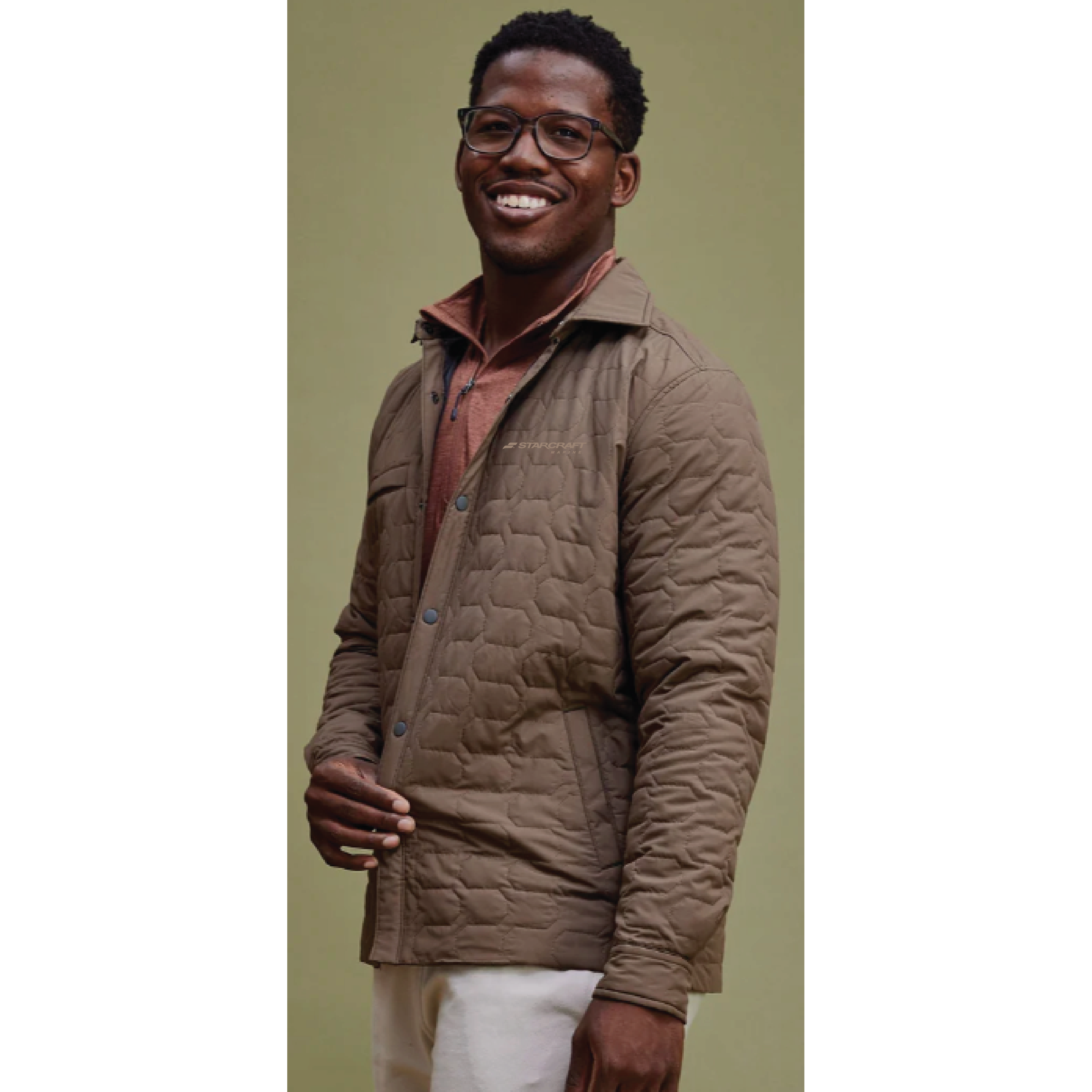 Men's Artisan Quilted Insulated Jacket - 3070 - Olive Brown